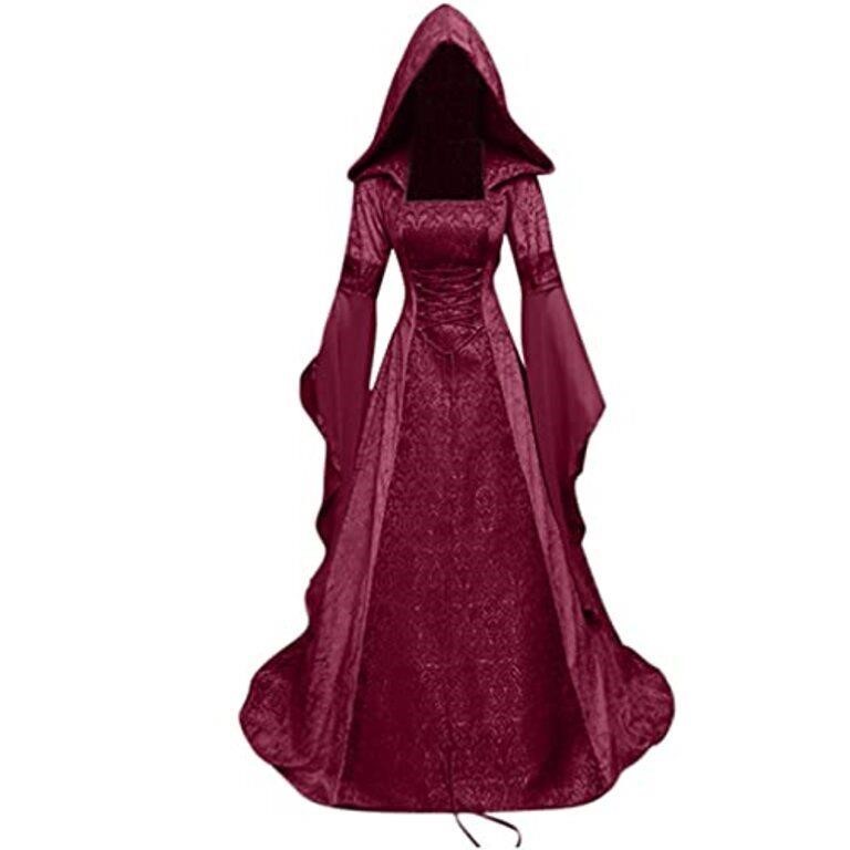 Size Large Kahbin Women Hooded Gothic Dress