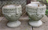 Two cement planters, 12 X 13.5", inside