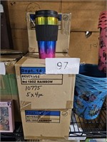 5-4ct 18oz plastic rainbow tumblers with lids