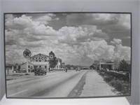 Vtg Lighted Texaco Station Print See Info