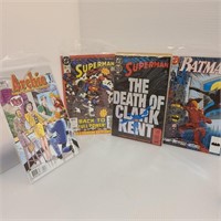 Vintage Comic Book Superman, Batman & Archie Lot