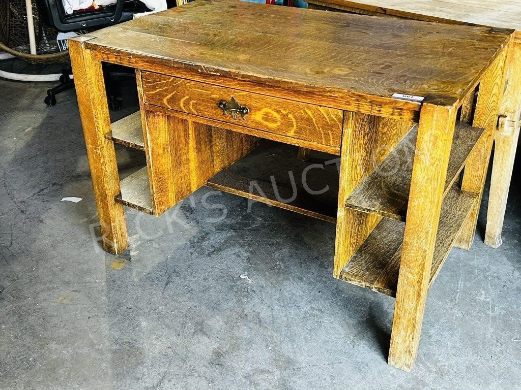 antique oak mission style desk