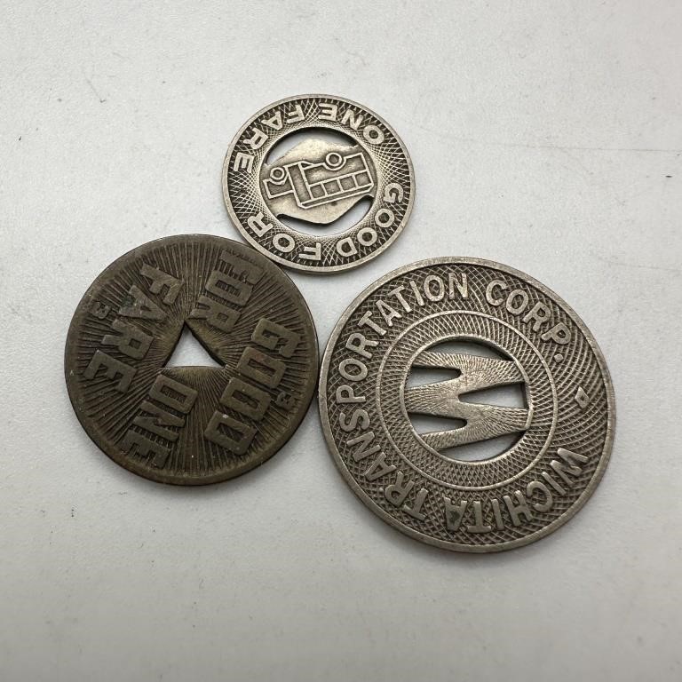 LOT OF 3 VINTAGE PARKING TOKENS