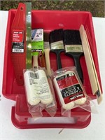 Paint Brushes, Tray, Shield, Cabinet & Door