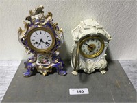 2 vintage porcelain clocks, Francex