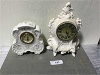 2 vintage Germany porcelain clocks