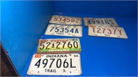 Various years of Indiana license plates