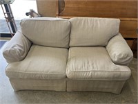 Gray Cloth Love Seat Couch