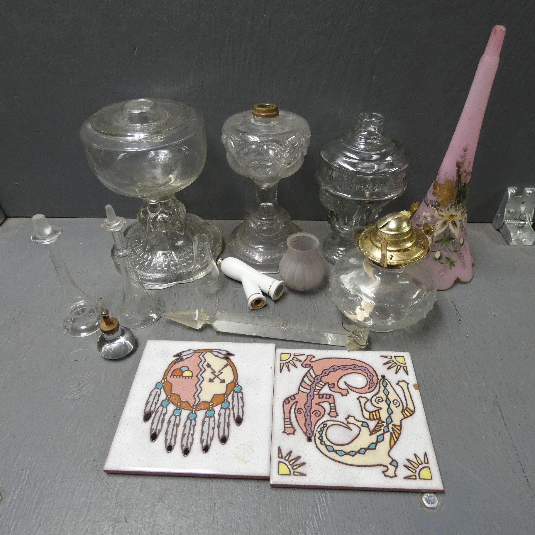 Oil Lamp Parts & Other Glassware