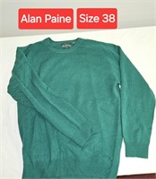 Alan Paine Green Sweater Pure Lambswool 38