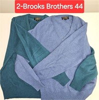 2 Brooks Brothers Cashmere V Neck Sweaters 44
