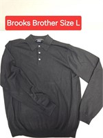 Brooks Brothers Black Collar LS Sweater Lg