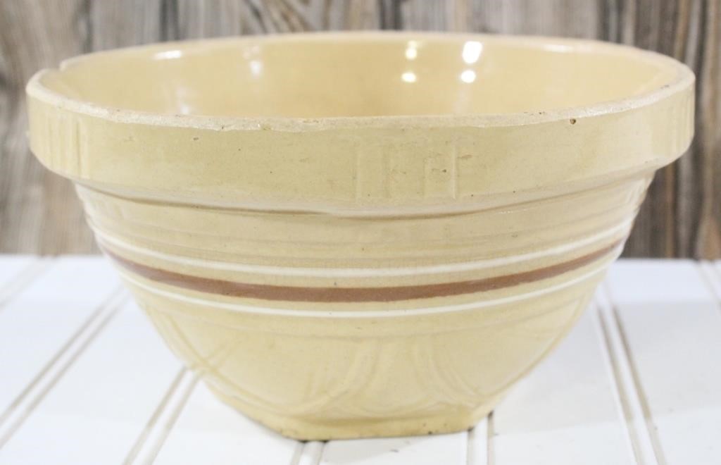 Brown Banded Crock Bowl