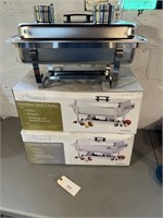 LOT OF 2 ALEGACY STAINLESS STEEL CHAFERS
