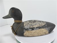 VINTAGE BLUE BILL DUCK DECOY SIGNED "F.T."