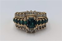 14k Emerald & Diamond Ring * Sz. 5