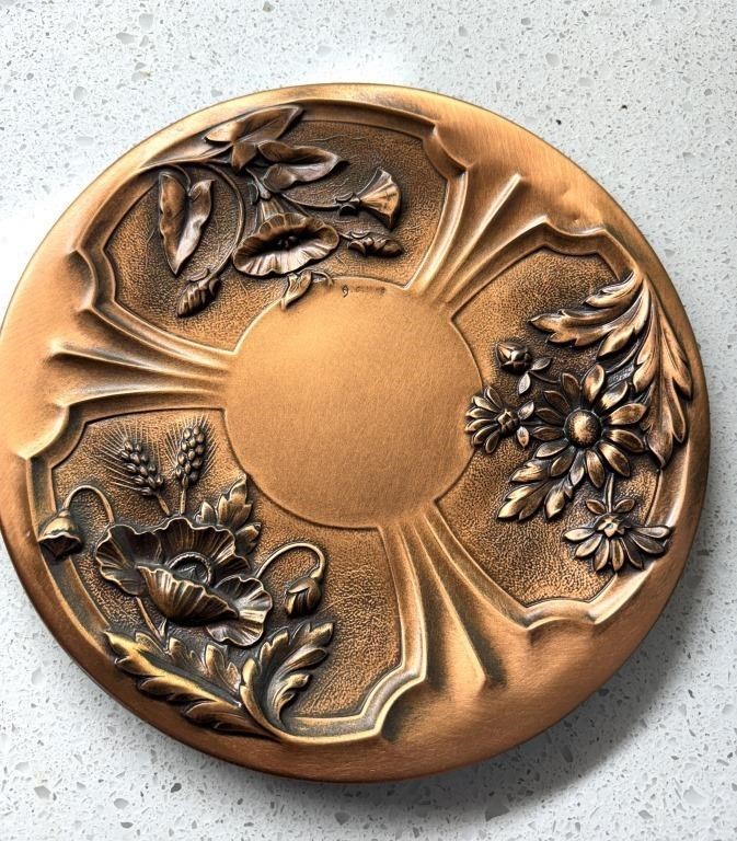Bronzed Metal Decorative Wall Plate