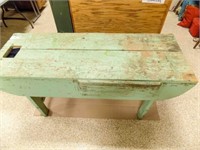 Vintage Heavy Built Green Work Table w/drawer