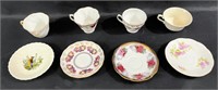 Mixed tea cups and saucer set