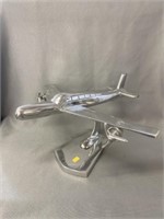 Polished Aluminum Airplane Sculpture