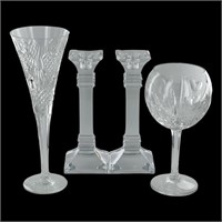 Waterford Crystal Glasses & Column Candlesticks