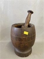 Wood Turned Mortar and Pestle