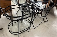 Modern Metal Console Table & Glass Top Server