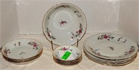 Wawel Sheraton Rose china: 4 plates, serving