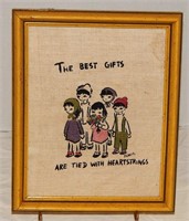 Framed Flavia embroidery "The Best Gifts..."