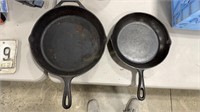 2 CAST IRONS PANS INCLUDING LODGE