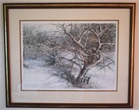 Hubert Shuptrine Winter Landscape Litho Print