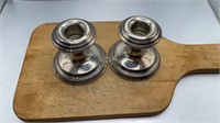 .925 Sterling Silver Weighted Candle Holders.
