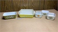 PYREX BAKING DISHES WITH THREE LIDS
