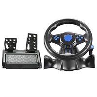 SZYUYUUpgraded Racing Steering Wheel with Pedals/
