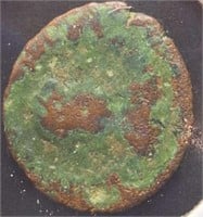 Ancient Roman bronze coin.