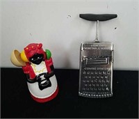 Vintage teaspoon holder and coarse grater