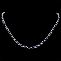 `14k Gold 25.00ct Sapphire & 1.00ct Diamond Neckla