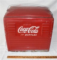 VINTAGE COCA-COLA COOLER - RUST ON BOTTOM AS SHOWN