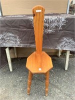 Vintage pine chair, 10" x 13” x 35”