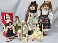 Lot of 10 Porcelain Dolls 
2 unbranded