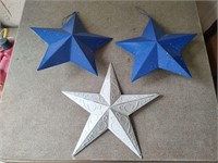 3 Metal Star Decorations
