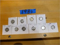 Collection of Canadian Dimes 1962-1968