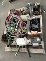 Misc Pallet of Motors, Hoses, Ropes, Etc