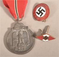 WWII German Eastern Medal and Membership Pins