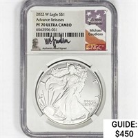 2022-W ASE Gaudioso Signed NGC PF70 UC