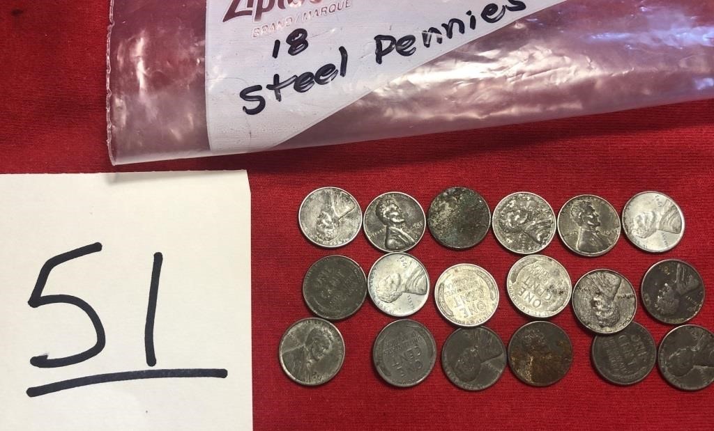 18 Steel pennies