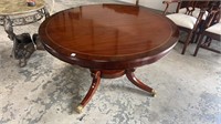 Round Mahogany Inlaid Dining Table