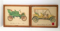 Pair of Vintage Car Prints