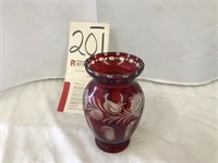 Pigeon Blood Vase, 7"