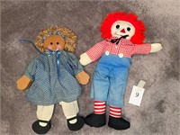 Raggedy Ann Doll and Wooden Doll